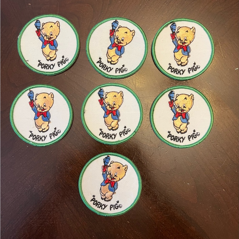 Vintage 1970’s Swiss Maid Quality Emblems Looney Tunes Porky Pig Patches (7)